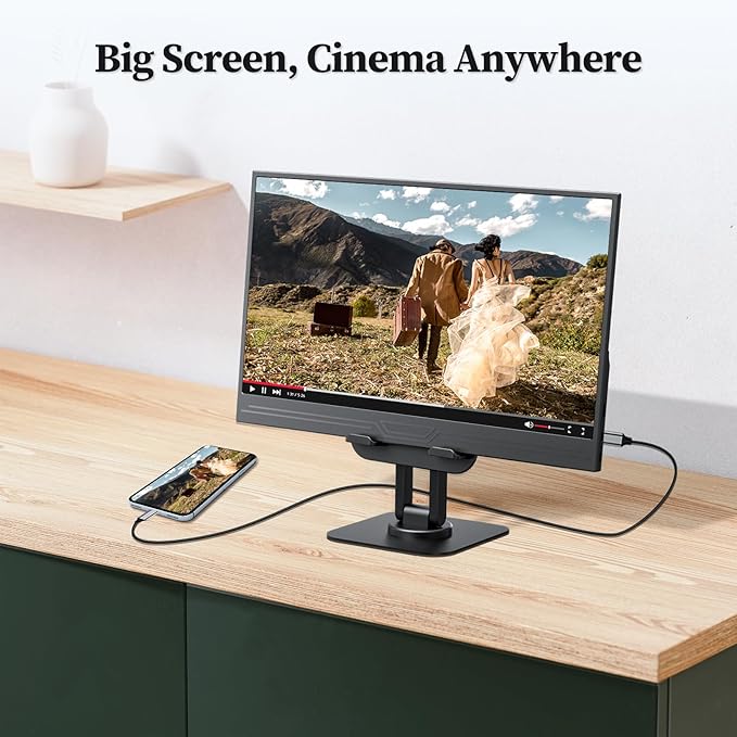 13.3 1080p Portable Monitor Slim Lightweight HDR Travel Small HDMI Display with Smart Cover for Laptop PC/Mac/Phone/Xbox Switch/PS4