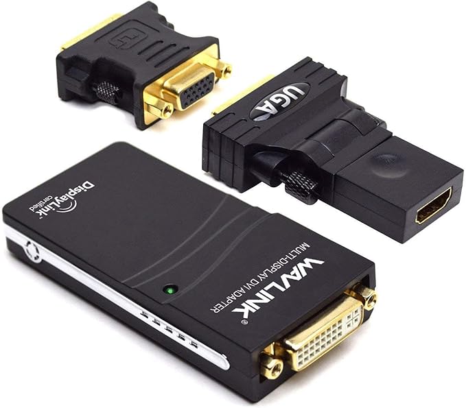 WAVLINK USB to HDMI/DVI/VGA Universal Display Adapter Supports Resolutions up to 1920x1080 Compatible with Windows MacOS ChromeOS Android