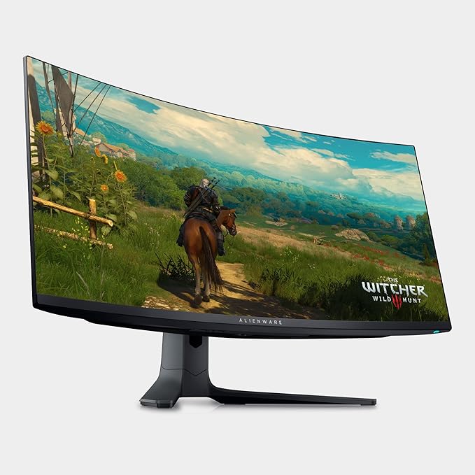 Alienware AW3423DWF Curved QD-OLED Gaming Monitor - 34-inch Quantum Dot OLED 0.1Ms 165Hz 21:9 Curved Display 99.3% DCI-P3 Color Gamut VESA DisplayHDR True Black 400 AMD FreeSync Premium Pro - Black
