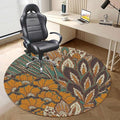 Blue Pale Coffee PU Leather Chair Mat for Hard Floors Nature Floral Branches Pattern Flowers Floor Mats Wood/Tile Protection Mat for Office &amp Home Paisley Diameter 47.2 in
