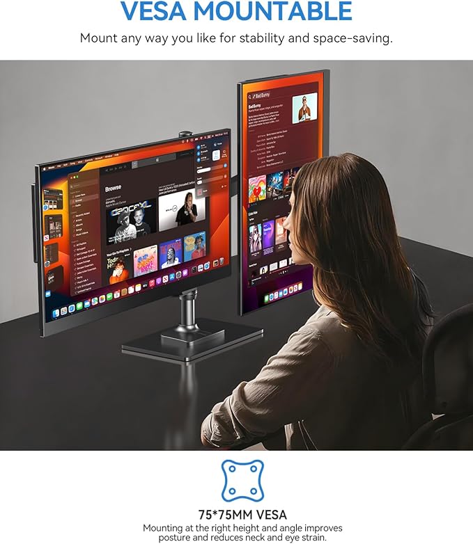 UPERFECT 17.5 Portable Monitor 1920×1200 FHD 16:10 IPS 125% sRGB 400 nits USB-C &amp HDMI Laptop Extender with 180° Adjustable Stand Travel Second Screen for MacBook PC Phone &amp Gaming