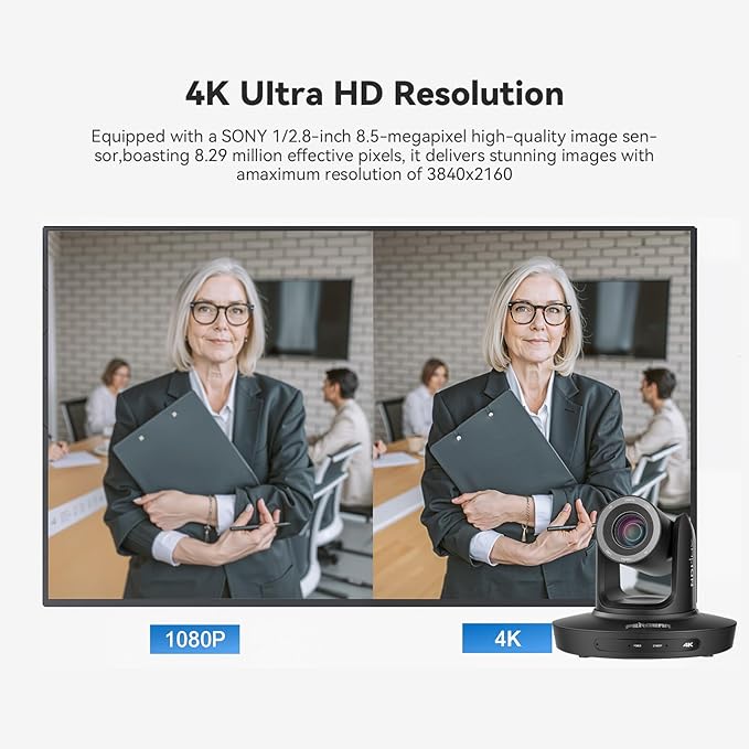 PERGEAR 4K Video Conference Camera NDI HX2 30x Hybrid Zoom &amp AI Auto Tracking Noise Cancelling Low-Light Optimized USB 3.0/HDMI/LAN for Zoom Teams Streaming Ideal for Classroom Live Studio