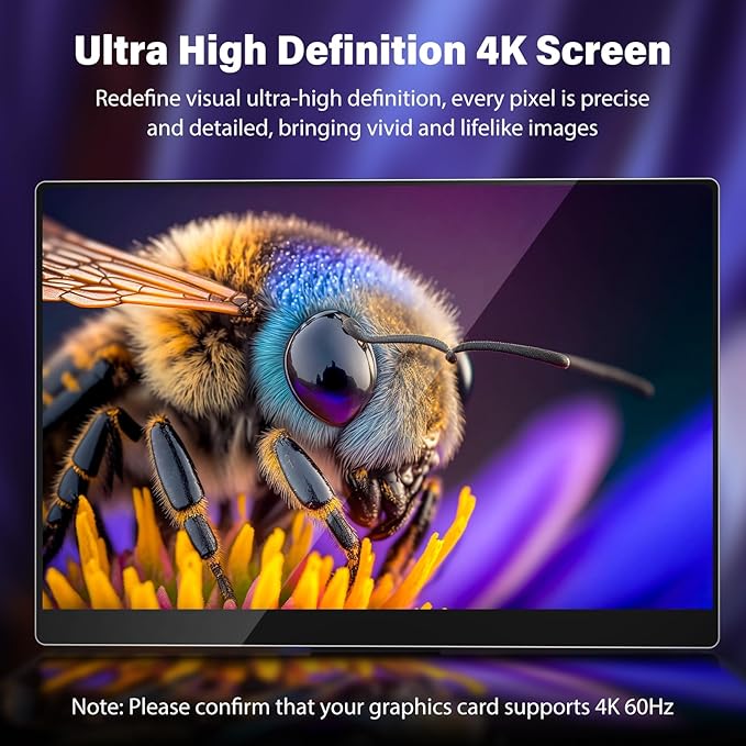 InnoView 14 Inch OLED Portable Monitor 4k UHD 3840x2400 Portable Monitor 100% DCI-P3 | 100000:1Contrast | Built-in Speakers Travel Monitors for Laptop PC MAC Phone PS4 Xbox Switch