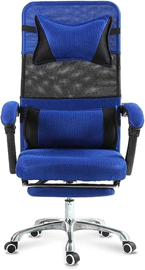 Office Chair Gaming Chair Boss Chair Steel Frame High Back Mesh Swivel Chair with Footrest Recliner Computer Chair Waist Support Seat Chair (Color : A) Needed