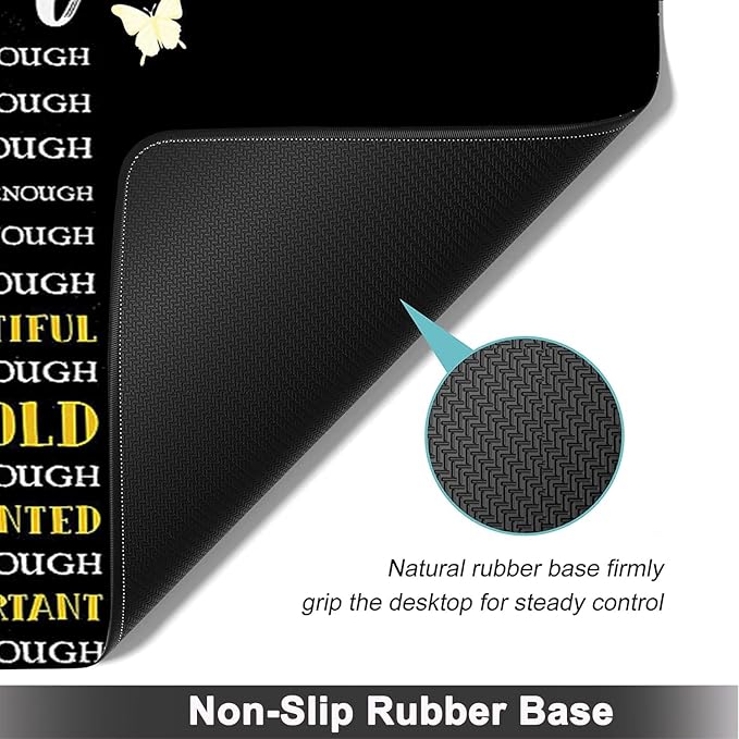 Large Mouse pad and Keyboard Support Set Ergonomic Memory Foam Keyboard Wrist Rest Extended Gaming Mouse Pad Woman Silhouette Inspirational Quotes XXL Desk Mat (31.5 X 11.8 in)