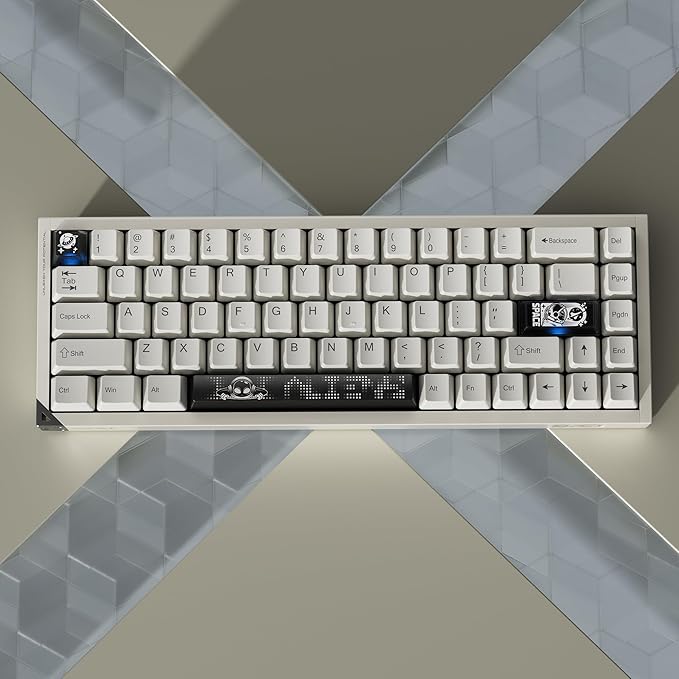 Defender 68 PC Gaming Keyboard Wired 0.01mm Precision Magnetic Switch Hot Swappable PBT Keycaps RGB 128K Polling Rate IP57 Full Aluminum CNC Housing Compatible with Mac(White)