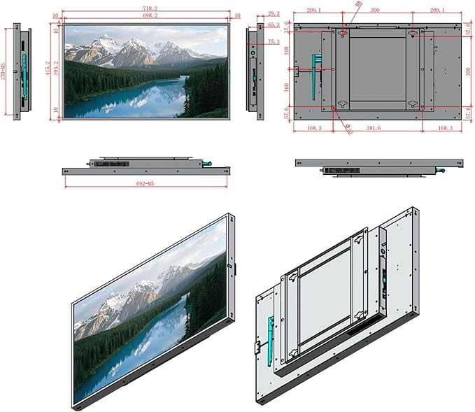 32inch Digital Signage 2000nits High Brightness Advertising Display Slim Fit Frameless LCD Monitor CMS Remote Publishing 24/7 Operation Smart Split Screen Play HDMI/USB/WiFi/Android System