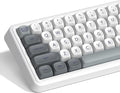 dagaladoo PBT Keyboard keycaps Japanese Style White/Grey MOA Keycap Set Dye-SublimationRetro Custom Replacement Key caps for 100% 75% 65% 60% mx TKL US Layout Mechanical Keyboard
