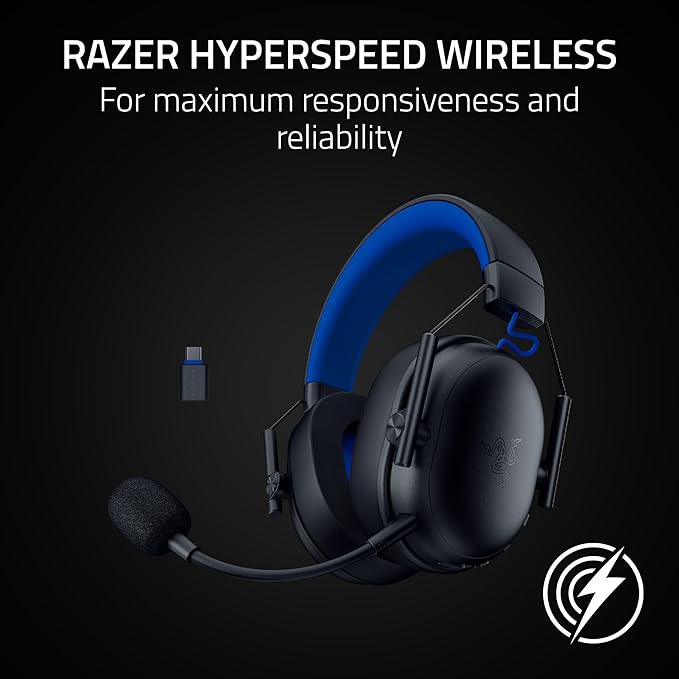 Razer BlackShark V3 X HyperSpeed Wireless Gaming Headset for PS5: 50mm Drivers - Cardioid Mic - 2.4 GHz Bluetooth - Works with PC Mac Nintendo Switch Smartphone - Long Battery Life - Black
