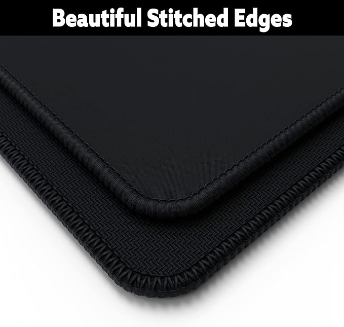 Gamer Boss - Gaming Mouse Pad - 36 x 17 Inches - 4mm Thick with Stitched Edges Non-Slip Rubber Base Premium Cloth Mousepad Desk Mat for Laptop Keyboard Computer &amp PC (Extended Plus Black)