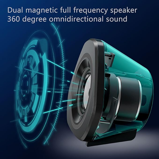 Tyenaza PC Computer Speakers Home Speaker Set Laptop Speakers USB Powered Sound Box with RGB Atmospheric Lights (Blue Light)