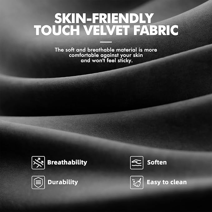 Soontrans Black Velvet Fabric Gaming Chairs with Footrest Ergonomic Comfortable Video Gamer Chair Reclining Office Computer Desk Game Chairs with Massage Lumbar CushionHeadrest for Adult