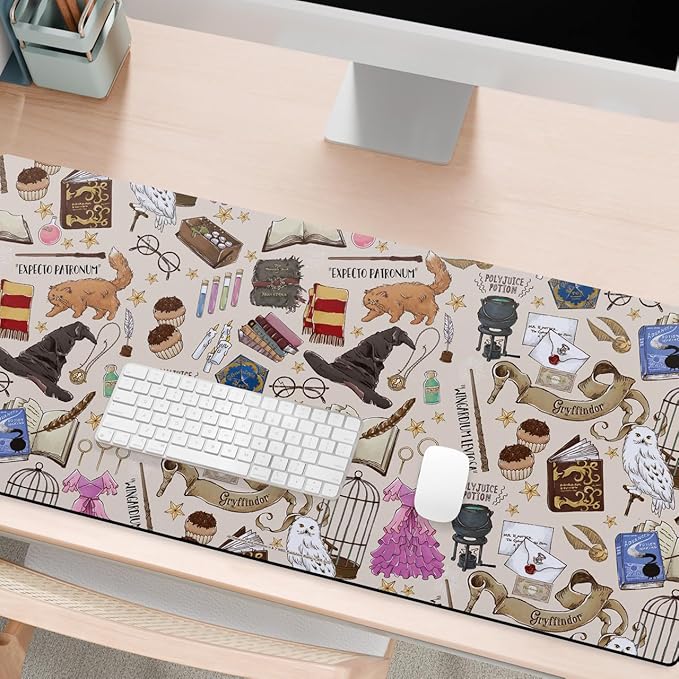 Head Case Designs Officially Licensed Harry Potter Hogwarts Pattern Graphics 37.4 x 15.75 x 0.16 inches (900 x 400 mm) - XL Gaming Office Desk PC Keyboard Mouse Mat Pad
