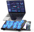 Laptop Cooling Pad with 12 Quiet Fans Slim Portable for 12-17.3 Inch Laptop Cooler Stand with 5 Height Adjustable Ergonomic Gaming Cooling Fan Pad with Two USB Ports &amp Phone Holder (Gear)