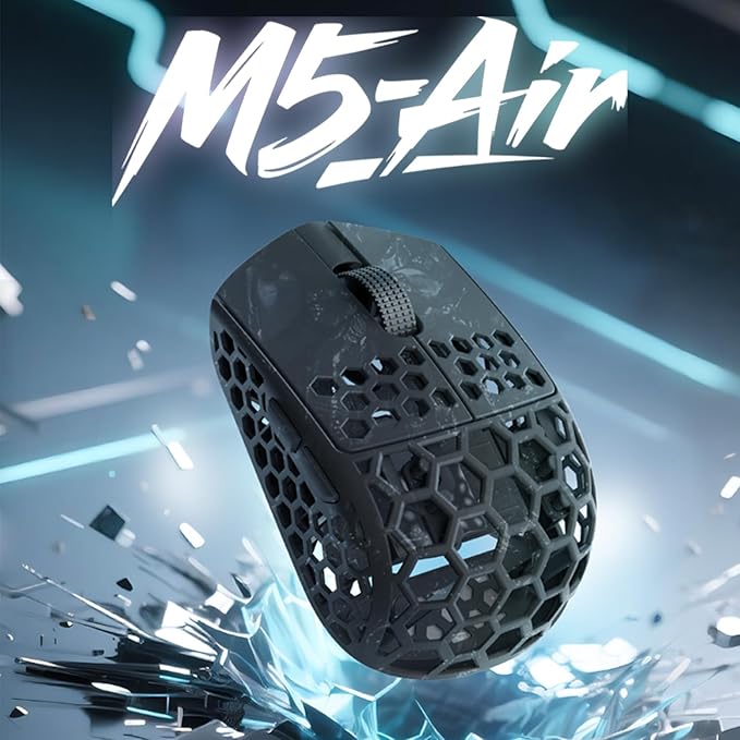 Darmoshark M5Air Mini Fingertip Grasp Gaming Mouse Carbon FiberTri-Mode 8K/Bluetooth Mouse Up to 30000DPIPAW3950 Optical Sensor Lightweight 31g5 programmable ButtonComputer Mouse for LaptopPCMac