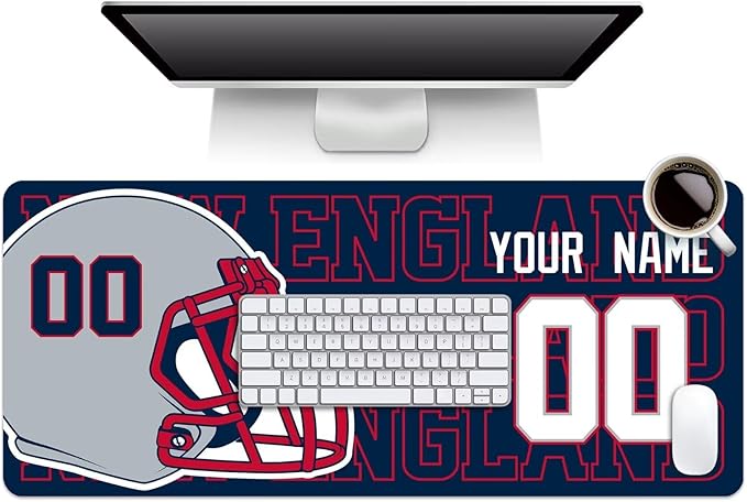 ANTKING New England Mouse Pad for Men Women Youth Gifts Custom Name and Number Desk Pad