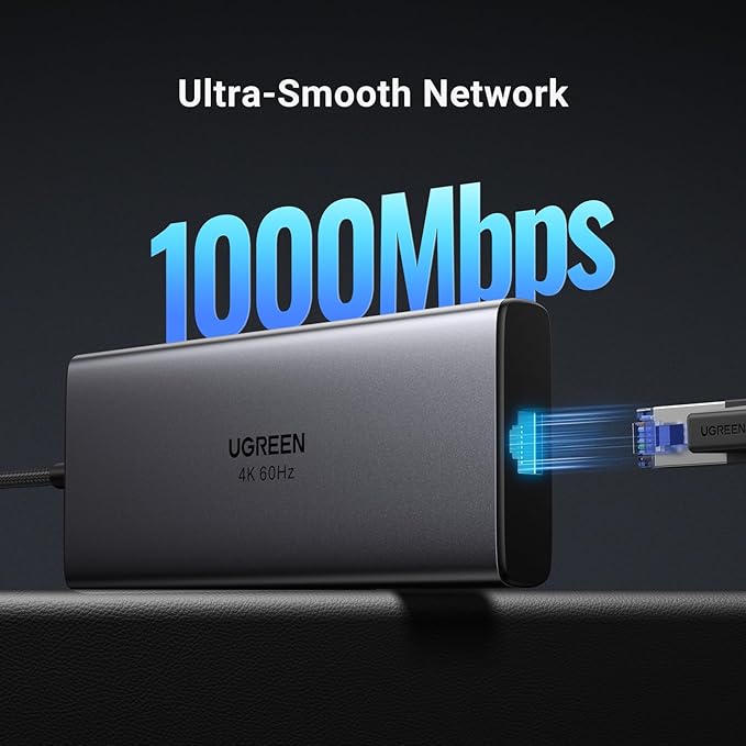 UGREEN Revodok Pro 109 USB C Hub 9 in 1 10Gbps USB C 3.2 &amp USBA 3.2 4K HDMI 100W Power Delivery SD/TF Card Reader Gigabit Ethernet for MacBook Pro/Air iPhone 16 15 Pro/Max Thinkpad and More
