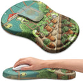 Ergonomic Mouse Pad Wrist Rest Carpal Tunnel Pain Relief Wrist Support Mousepad with Massage Bulge Memory Foam (Frog 11.8x7.9 in)