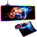 XL Led Gaming Mouse Pad with 14 Light Modes - Light Up Gamer Mouse Pad31.5 x 11.8in Non-Slip Gamepad Style RGB Large Gamer MousepadBlack Long Glowing Gaming Accessories for DeskWaterproof