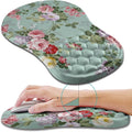 Hokafenle Ergonomic Mouse Pad Wrist Support Wrist Rest Mousepad for Carpal Tunnel Pain Relief with Integrated Memory Foam Slope Massage Bulge (11.8x7.9 inchGraceful Peony
