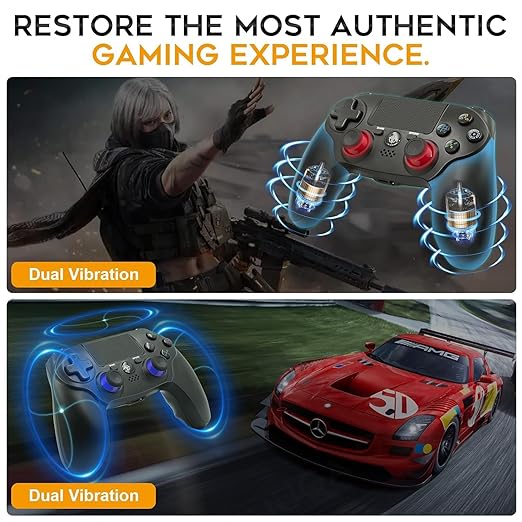 citnh 2 Pack Wireless Controller for PS4Compatible with PS4/Slim/Pro/PCDouble Shock 6-Axis Motion SensorBuilt-in Speaker &amp Headphone Jack