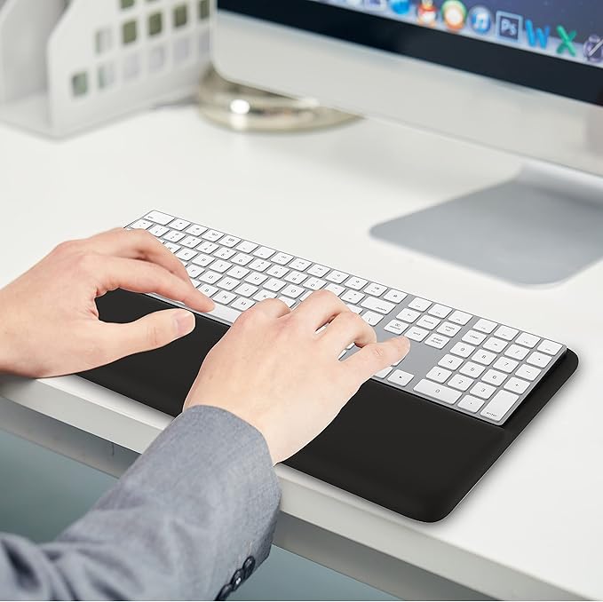 HONKID Keyboard Wrist Rest for Magic Keyboard 2 with Numeric Keypad(MQ052LL/A A1843) and Magic Keyboard with Touch ID(‎MK2C3LL/A) Slim Keyboard Wrist Rest Relieve Pain &amp Fatigue
