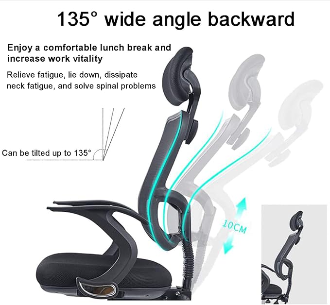 Office Chair Gaming Chair Computer Chair High Back Computer Chair Executive Swivel Chair Height Adjustable Desk Chair with Lumbar SupportBreathable Mesh Recliner Chair Gaming Chair for Men