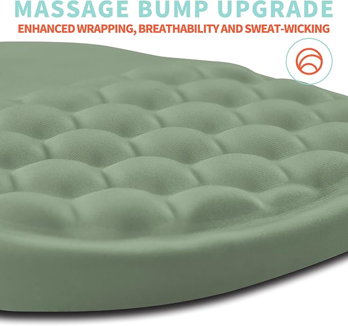 Ergonomic Mouse Pad Wrist Support with Memory Foam Massage Bulge Carpal Tunnel Pain Relief Mousepad Wrist Rest for Mouse(12x8 inch Light Green)