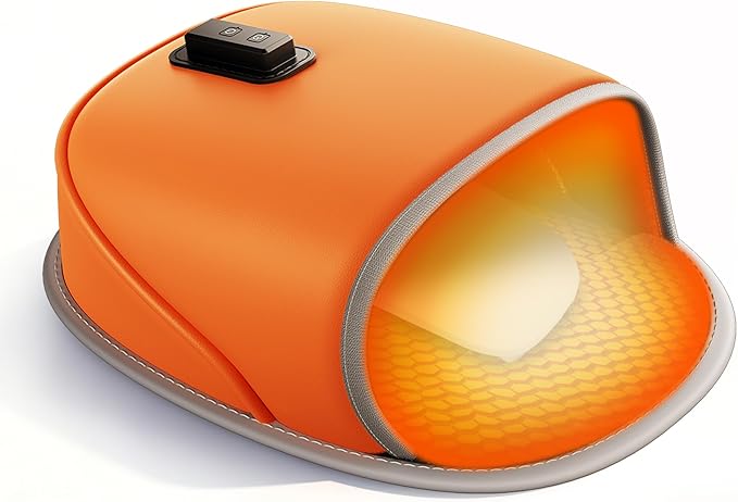 Heated Mouse Pad Hand Warmer 3-Temperature &amp Timer Dual-Sided Heating Hand Warmer Mouse Pad with Ergonomic Wrist Support Design Desk Warmer Universal Accessories for Computer Desk-Orange