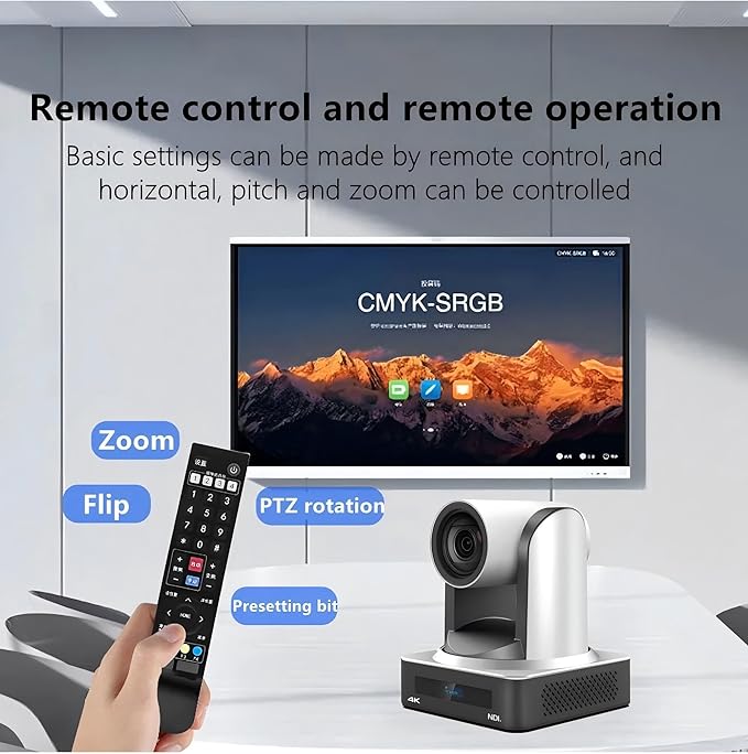 NDI PTZ Camera 4K AI Auto-Tracking 20X Optical Zoom 4K@60fps3G-SDI USB3.0 HDMI LAN PoE IP Live Streaming for Church Worship Events Broadcast Video Conference