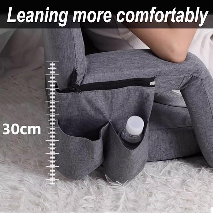 Gaming Chair Floor Made of Cotton and Linen High-Density Sponge Filling Floor Seat Indoor Chaise Lounge with 5 Adjustable Positions Wide Armrest Design(Brown90 * 55 * 8CM)