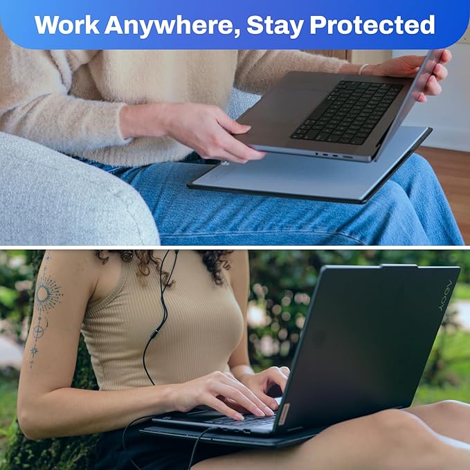 DefenderShield EMF Protection Laptop Shield and EMF Blocking Air Tube Headphones Bundle – EMF Blocker Pad Shields from Heat Battery &amp RF