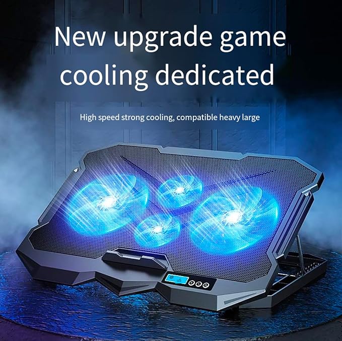 Cooling pad for Hp Pavilion 14-b109wm TouchSmart Sleekbook Gaming laptops Laptop Cooler with 4 Fans LCD Display Screen 4 Height 2 USB-A Port Laptop Stand