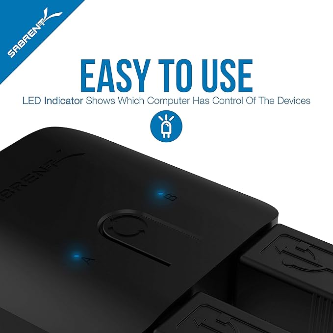 SABRENT USB 3.0 Sharing Switch and Hub for Multiple Computers and Peripherals with 3-Port Aluminum Mini USB 3.0 Hub and 6-Pack 3ft Micro USB Cables