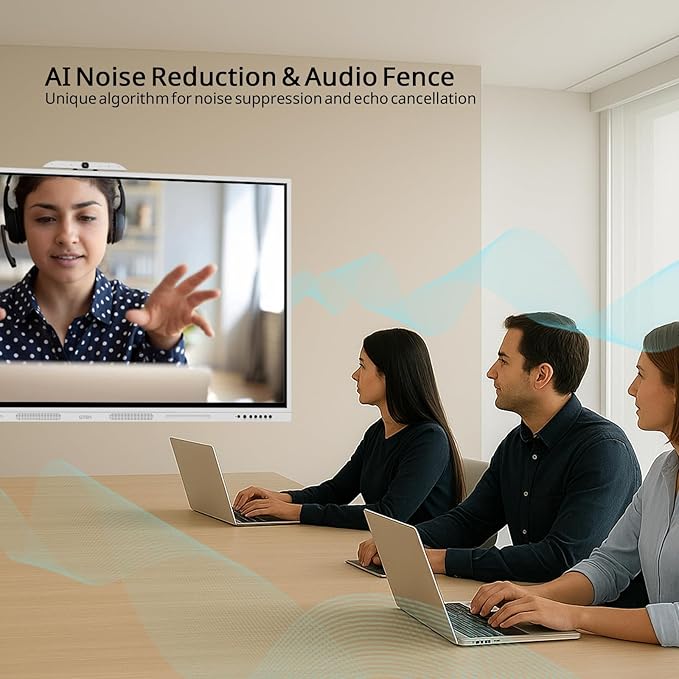 GTek All-in-One 4K AI Tracking Conference Camera with Microphone Array 8.3MP Ultra HD Webcam Auto Framing Wide-Angle 120° View Noise Reduction USB Plug &amp Play for Zoom/Teams/Classrooms