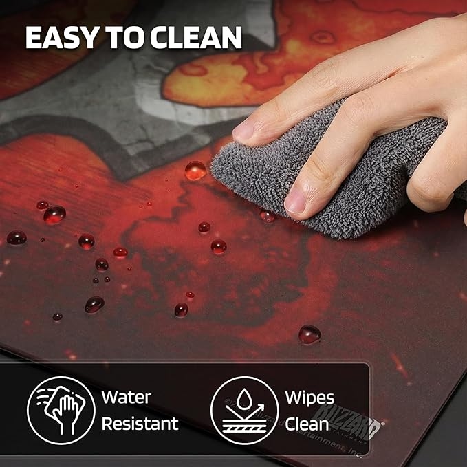 Blizzard Wow Game Glass Mouse PadTempered Glass Hard Mousepad for GamingUltra-Smooth Surface for Top Precision &amp SpeedEasy to CleanNon-Slip Rubber BaseOfficial Licensed13.8in*11.8in (Horde-R