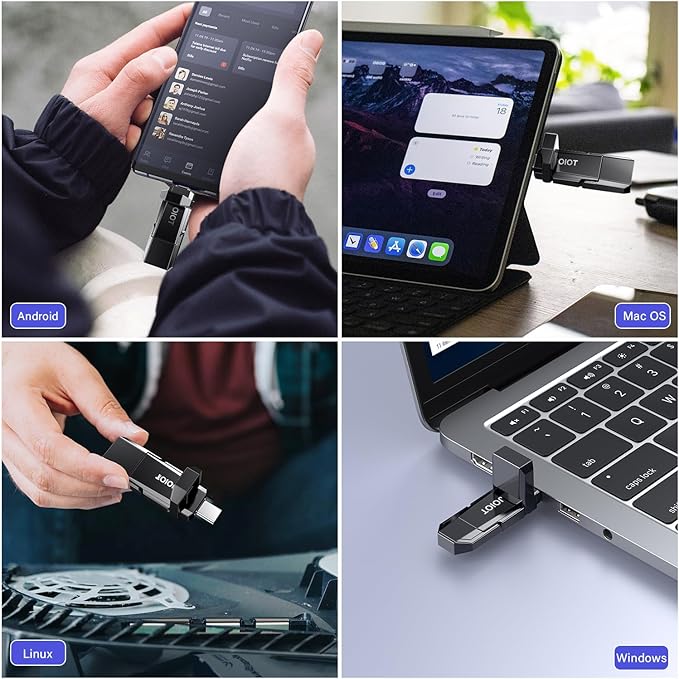 USB C Flash Drive 512GB Up to 450MB/s Dual Type-C &amp USB-A USB 3.2 Solid State Drive USB-C Thumb Drive Compatible with iPhone 15/16 Series Smartphone Tablet Laptop Car Smart TV Game Console