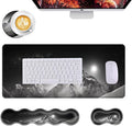 Mouse PadLarge Desk Mat Set 4in1 XL Mousepad + Keyboard Wrist Rest+Mouse Wrist Rest+Coaster with Ergonomic Desk Pad for Home Office Table Computer Cover -Snowy Mountain
