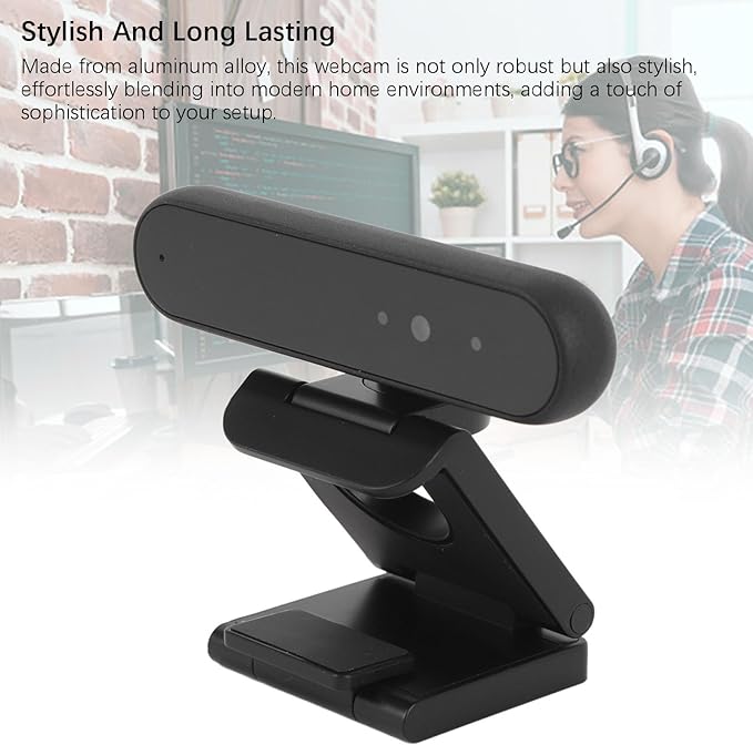 1MP HD Webcam with USB C Interface Recognition Webcam 1280x720 Resolution Aluminum Alloy Computer Camera for Live Video Calling