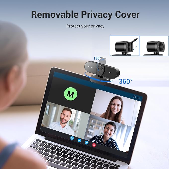 N newline 4K Webcam for PC with Tripod PDAF Autofocus 1080P@60FPS 79° FOV Low Distortion 2 Noise Reduction Mics Privacy Cover Plug&ampPlay PC Camera for Skype Teams Zoom NewEye 62 Kit