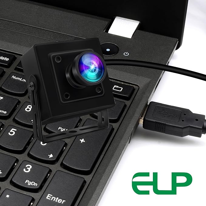 ELP 5MP 50fps Global Shutter USB Camera with Housing for Computer UVC USB2.0 Lightburn Camera for Laser Engraver High Speed 60fps PC Cam Wide Angle 100° WebCamera for Live Streaming