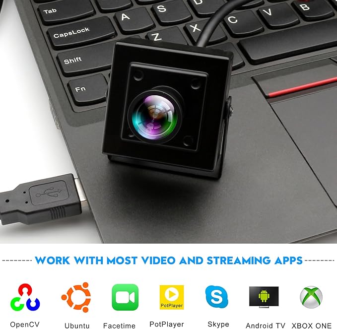 50FPS Global Shutter High Speed USB Camera Wide Angle Distortion-Free Color Lens USB 2.0 Plug-and-Play for Golf Swing Slow Motion Industrial Machine Vision VR &amp Robotic Vision
