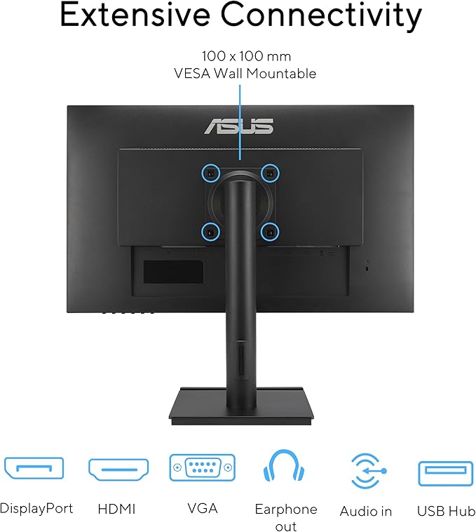 ASUS VA249QGS 24 Class Full HD LED Monitor - 16:9 - Black - 23.8 Viewable - in-Plane Switching (IPS) Technology - LED Backlight - 1920 x 1080-16.7 Million Colors - Adaptive Sync - 350 Nit - 1 ms -