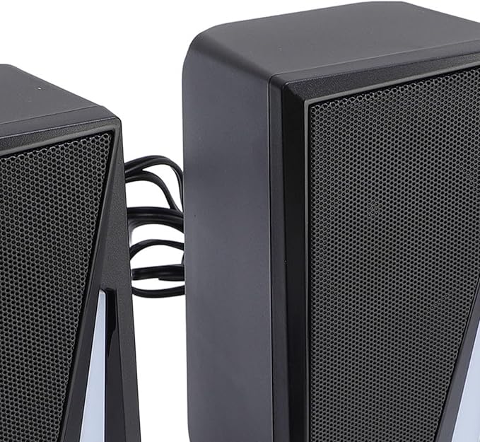 Computer Speakers PC Speakers with RGB 7 Dynamic Light Effects USB Powered PC Speakers with Loud Stereo Sound Headphone in for Desktop Laptop
