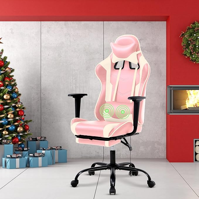 Gaming Chair for Adults with Footrest High Back Video Game Chairs for Kids Ages 8-12 PC Chair Silla Gamer Chair Gaming Chair Cheap Game Chair Ergonomic Desk Chair with Headrest Lumbar Support