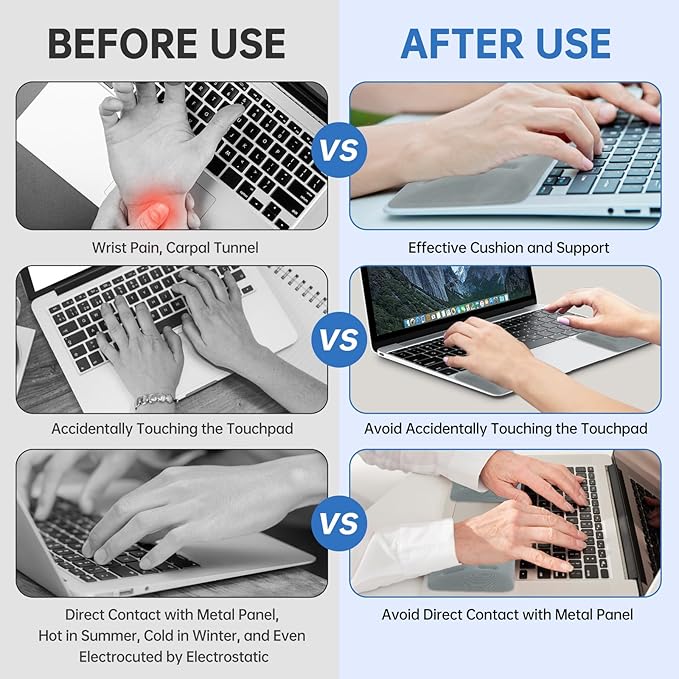 Upgraded Wrist Rest for Laptop Ergonomic Memory Foam Laptop Wrist Pads for Computer Keyboard Wrist Support Cushion for Typing (Greyish-Green)