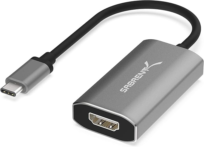 SABRENT USB Type C to HDMI 2.1 Adapter | 8K/60Hz &amp 4K/120Hz with DSC Function | 8K/30Hz &amp 4K Resolution Without DSC | Thunderbolt 3 Compatible (DA-UCH8)