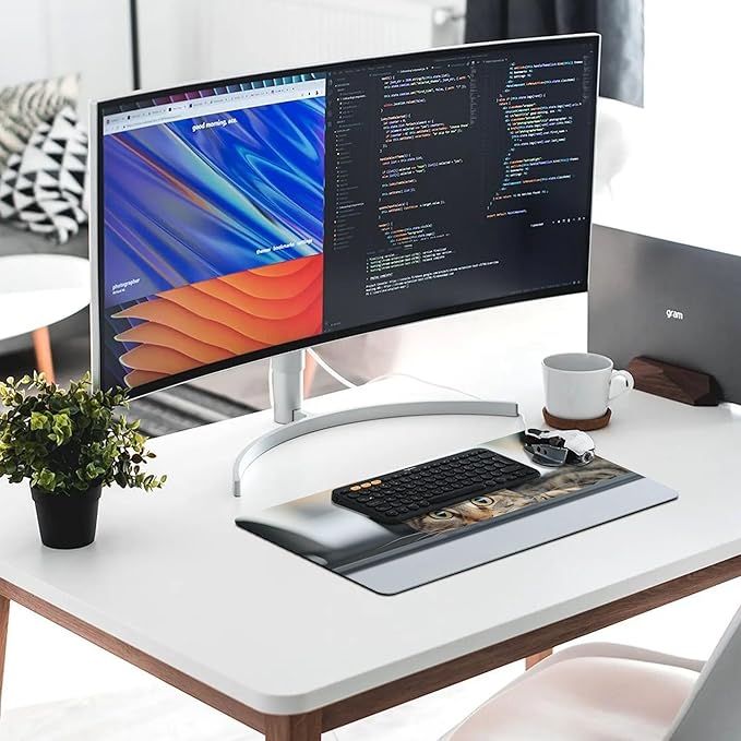 XXL Gaming Mouse Pad Animal Drive Cat XXL Gaming Mouse Pad Large Desk Mat Protector for Desktop Anti-Slip Rubber Extended Computer Keyboard Mat Writing Pad for Work Office 15.7 * 35.4 inB-1758
