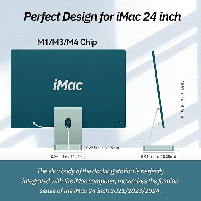 USB C Hub for iMac 24 inch 2021/2023/2024 Minisopuru iMac Hub Support M.2 NVMe SSD iMac Accessories for iMac M1/M3/M4 iMac Adapter with USB A/C 10Gbps SD/TF M.2 SSD (Not Included) Green