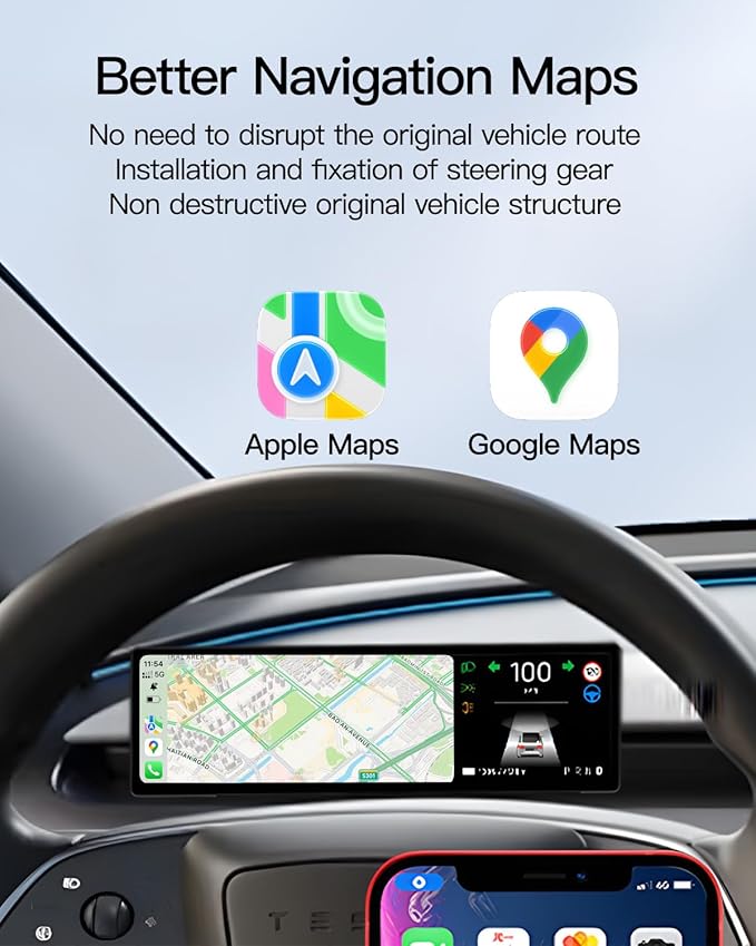 8.8 Smart LCD Display Original Instrumentation Data/Carplay/Video Inputs Exclusive to 2025 Model Y JuniperNavigationVoice Control